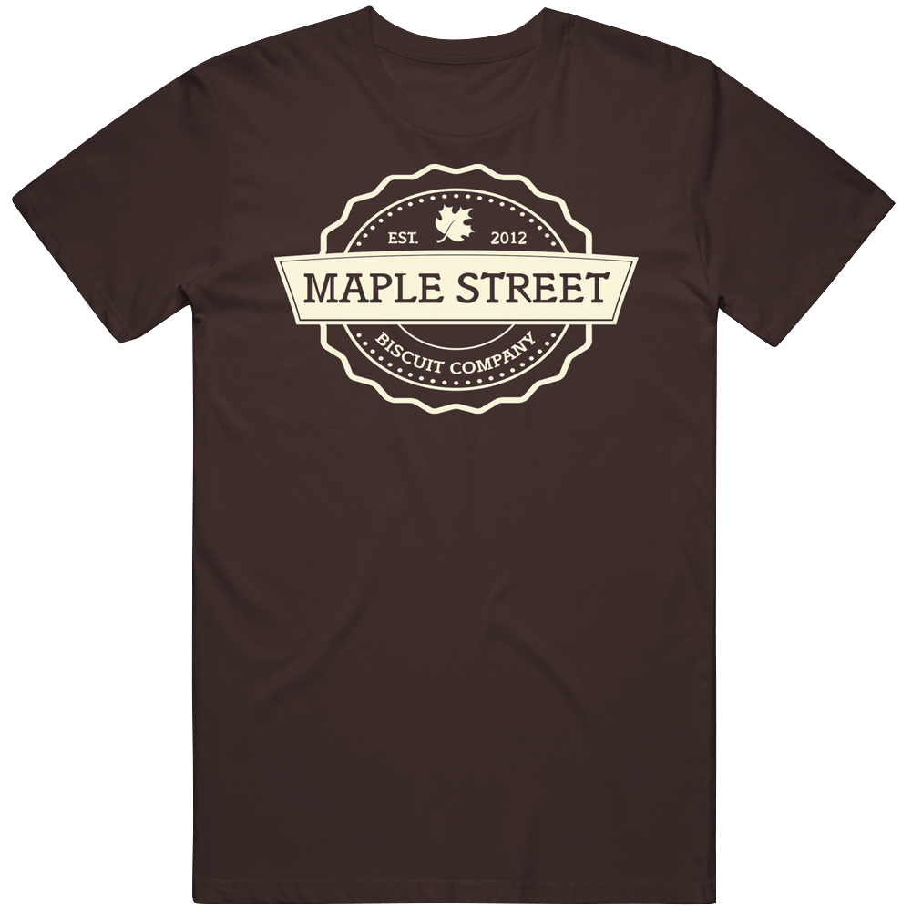 Maple Street Biscuit Company Chattanooga Tennessee Restaurant Logo Foodie Mens Cotton Tee T Shirt