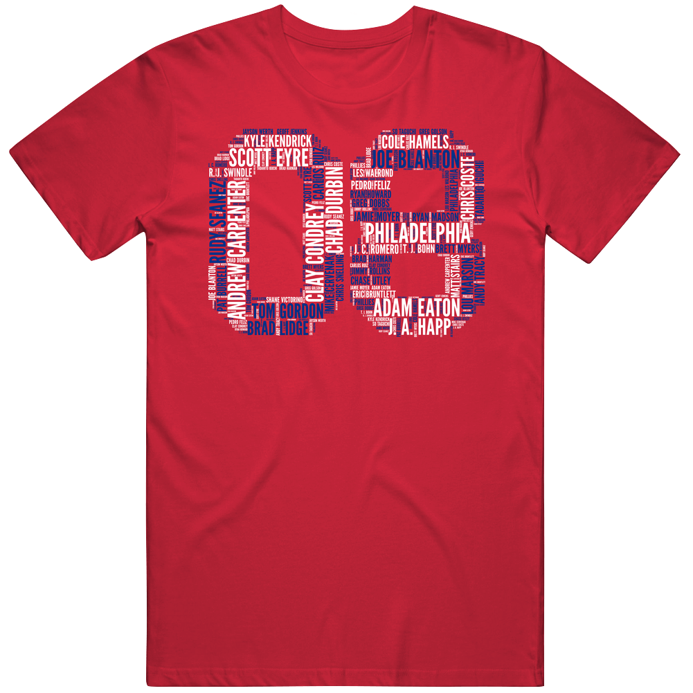 Philadelphia Baseball 2008 World Series Champions Retro Roster Sports Fan Mens Soft Cotton Tee T Shirt Philadelphia Baseball 2008 World Series Champions Retro Roster Sports Fan Mens Soft Cotton Tee T Shirt