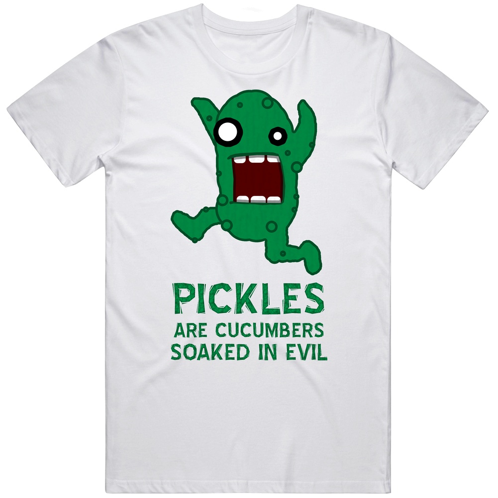 Pickles Are Evil Funny 2 Mens Soft Cotton Tee T Shirt
