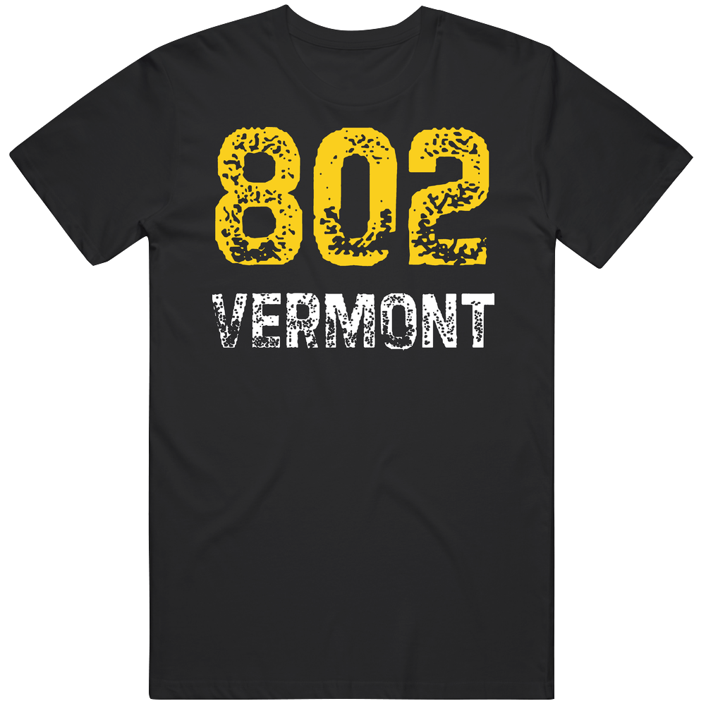 Area Code 802 Vermont Mens Soft Cotton Tee T Shirt