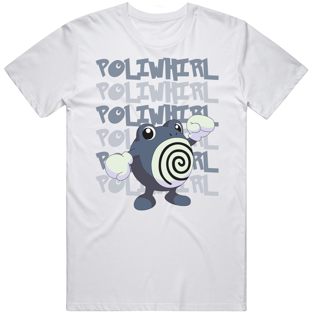 Poliwhirl Pokemon Video Game Movie Cartoon Character Fan Mens Soft Cotton Tee T Shirt Poliwhirl Pokemon Video Game Movie Cartoon Character Fan Mens Soft Cotton Tee T Shirt