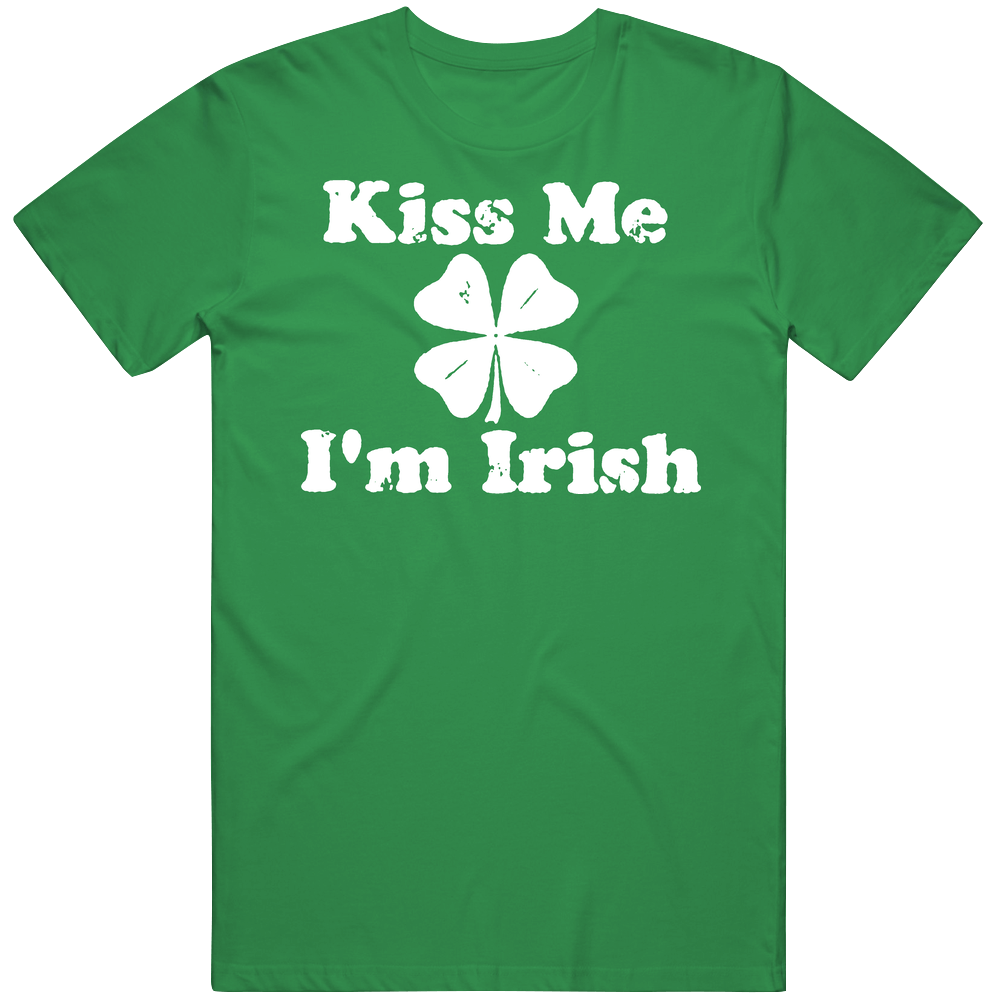 Kiss Me Im Irish Mens Soft Cotton Tee T Shirt