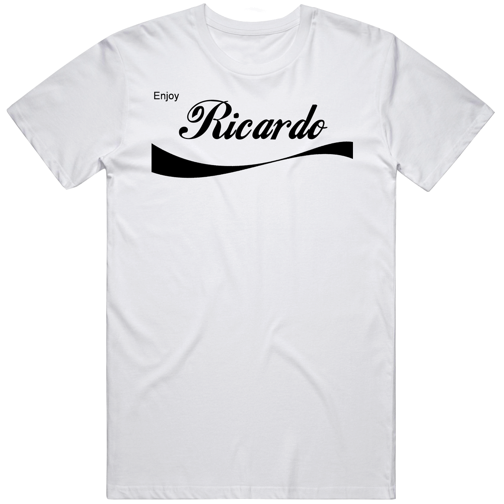 Ricardo Enjoy Cola Parody Custom Name Cool Mens Soft Cotton Tee T Shirt Ricardo Enjoy Cola Parody Custom Name Cool Mens Soft Cotton Tee T Shirt