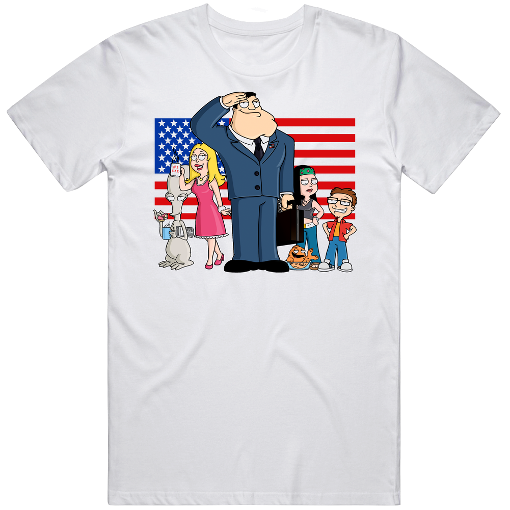 American Dad Funny Tv Cartoon Mens Soft Cotton Tee T Shirt