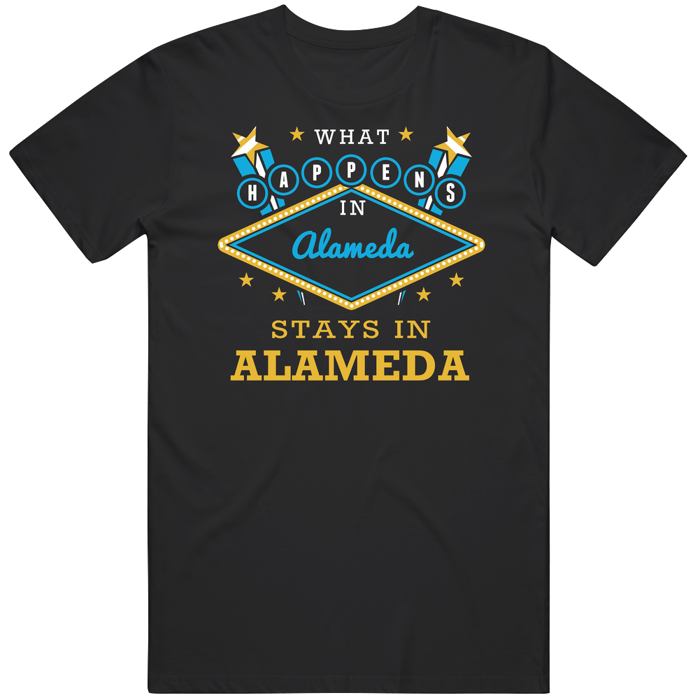What Happens In Alameda Stays In Alameda Vegas Parody Mens Soft Cotton Tee T Shirt What Happens In Alameda Stays In Alameda Vegas Parody Mens Soft Cotton Tee T Shirt