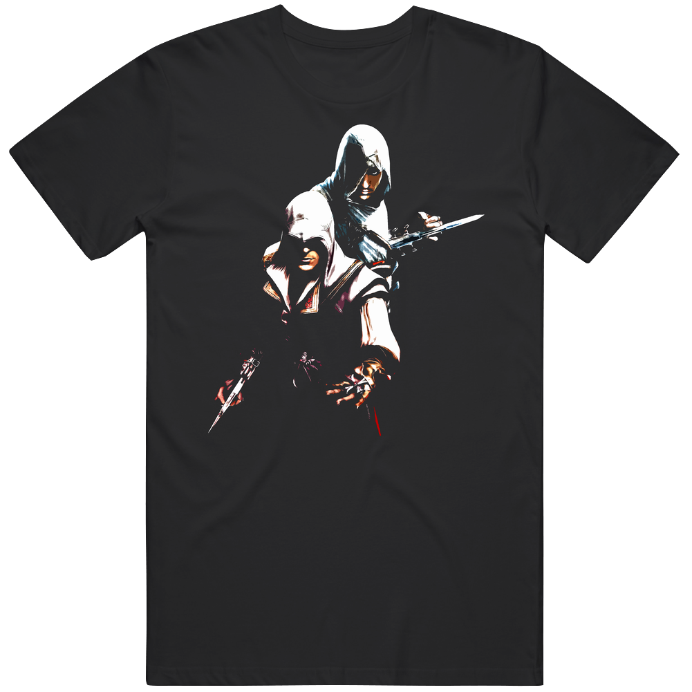 Assassins Creed Altair Ezio Video Game Mens Soft Cotton Tee T Shirt Assassins Creed Altair Ezio Video Game Mens Soft Cotton Tee T Shirt