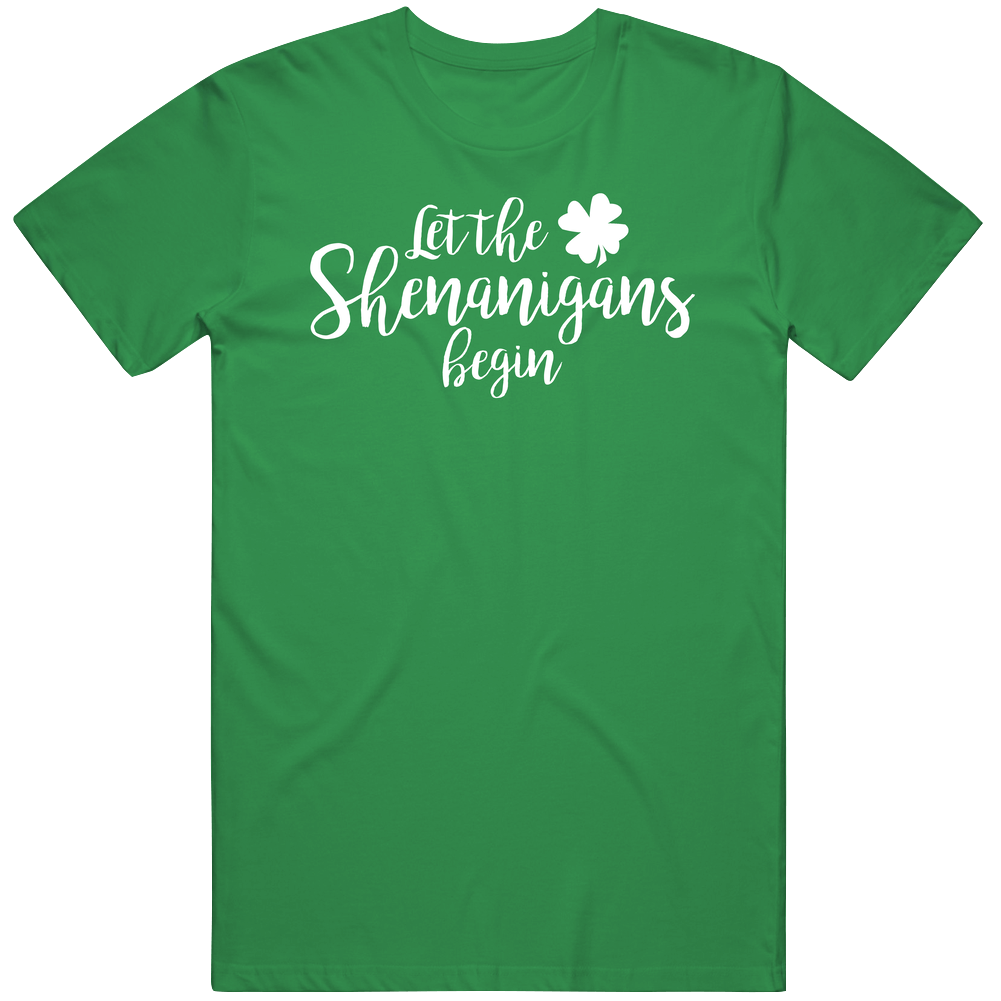 Let The Shenanigans Begin St Patricks Day Party Lovers Mens Soft Cotton Tee T Shirt Let The Shenanigans Begin St Patricks Day Party Lovers Mens Soft Cotton Tee T Shirt