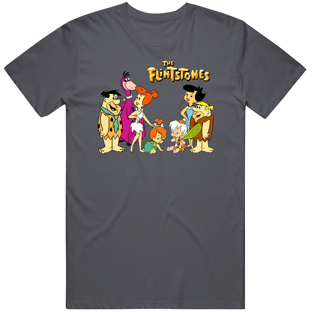 Flintstones Charcoal Grey Mens Soft Cotton Tee T Shirt