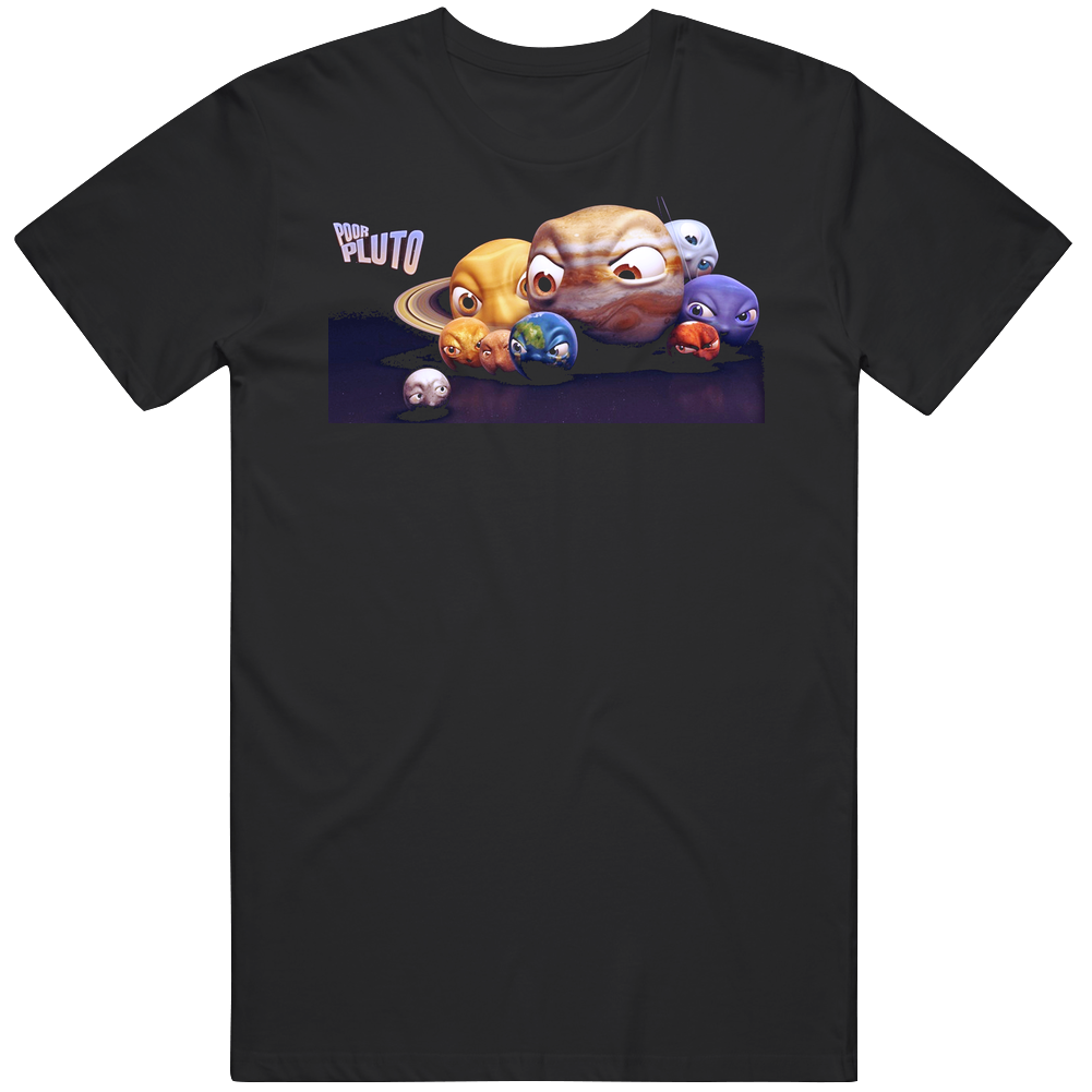 Friends Of Pluto Poor Pluto Black Mens Soft Cotton Tee T Shirt Friends Of Pluto Poor Pluto Black Mens Soft Cotton Tee T Shirt