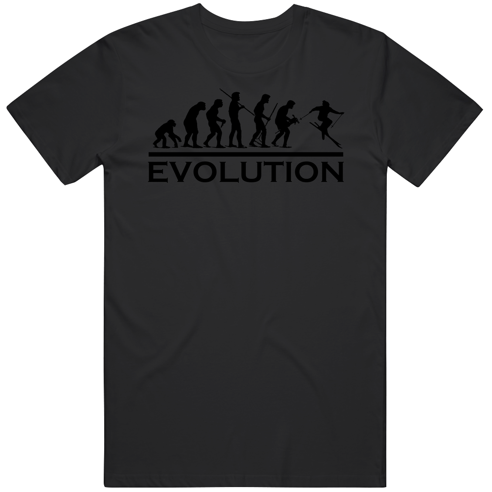 Evolution Funny Skiing Mens Soft Cotton Tee T Shirt Evolution Funny Skiing Mens Soft Cotton Tee T Shirt