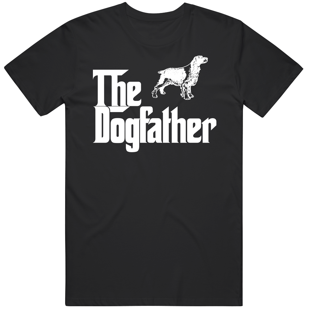 Sussex Spaniel  Custom Dog Breed The Dogfather Black Mens Soft Cotton Tee T Shirt