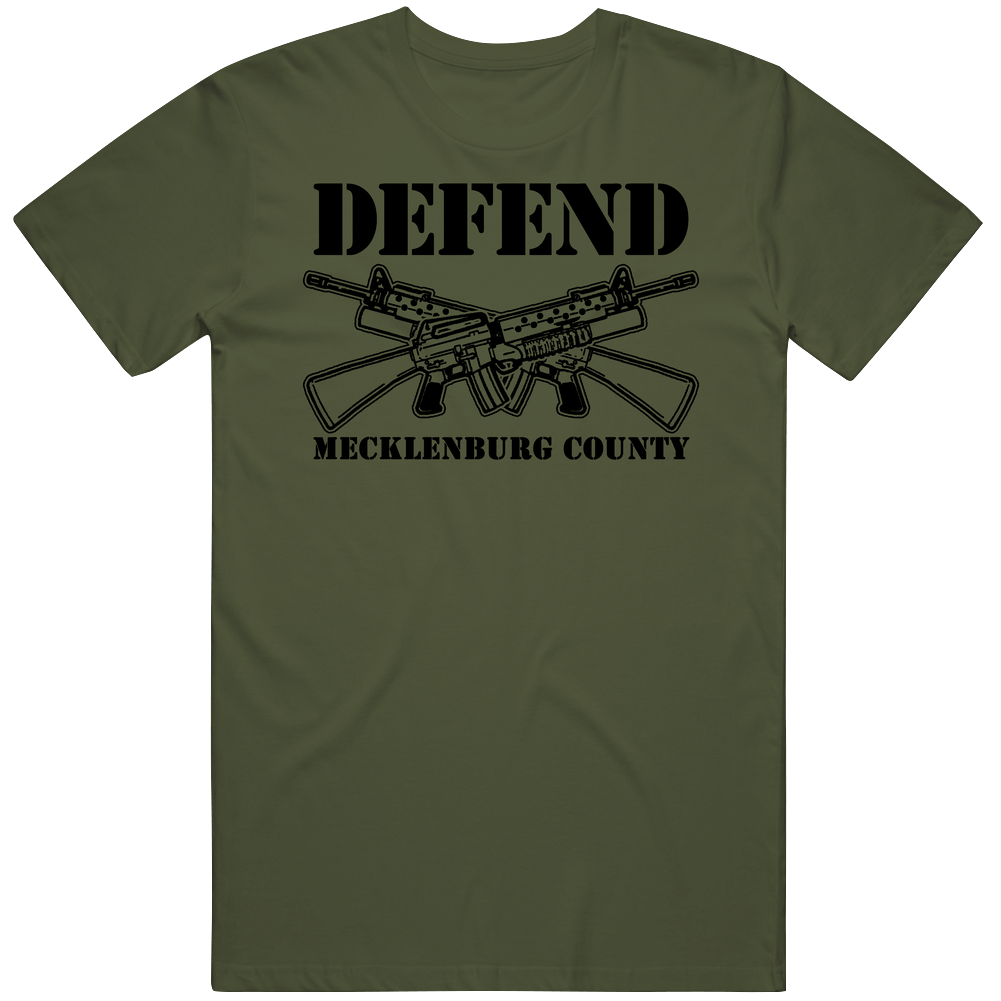 Defend Mecklenburg County Army Military Strong Custom Mens Soft Cotton Tee T Shirt
