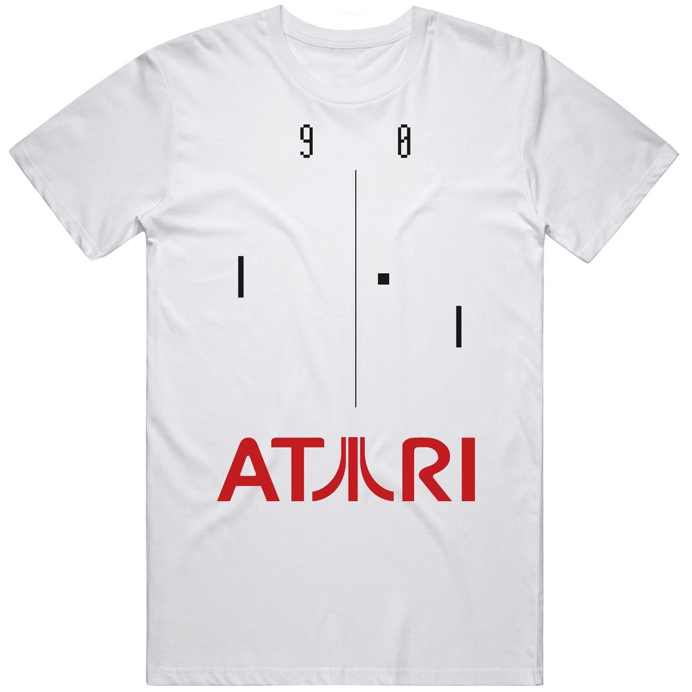 Atari Retro Logo Pong White Mens Soft Cotton Tee T Shirt