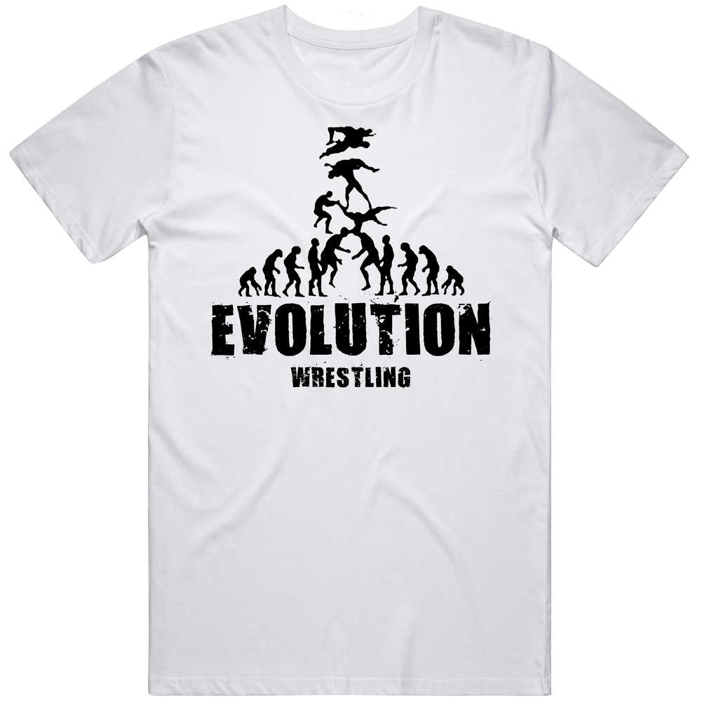 Funny Evolution Of Wrestling Mens Soft Cotton Tee T Shirt