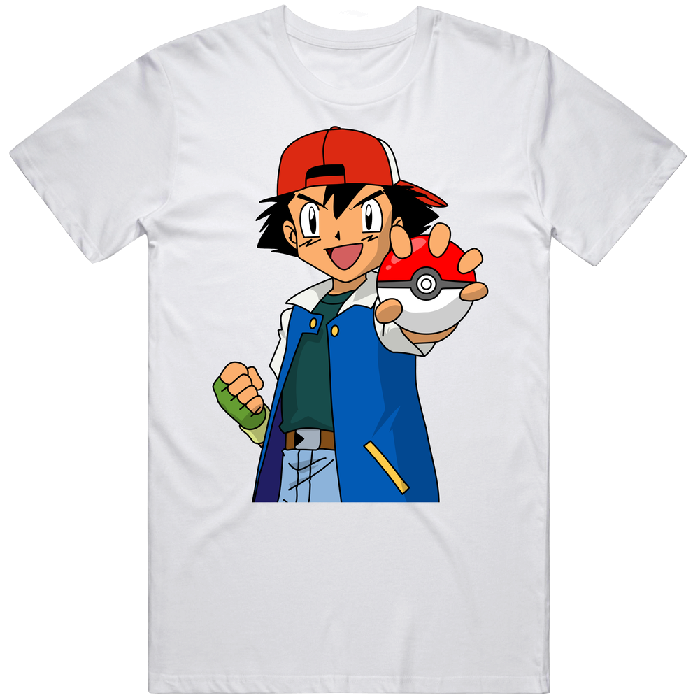Ash Ketchum Pokemon Video Game Character Mens Soft Cotton Tee T Shirt Ash Ketchum Pokemon Video Game Character Mens Soft Cotton Tee T Shirt