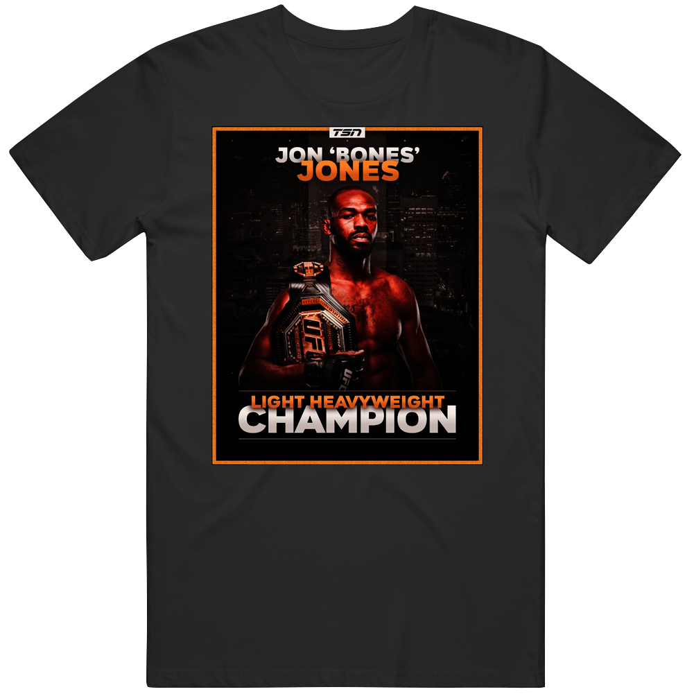 Jon Bones Jones Light Heavyweight Champion Mens Soft Cotton Tee T Shirt Jon Bones Jones Light Heavyweight Champion Mens Soft Cotton Tee T Shirt
