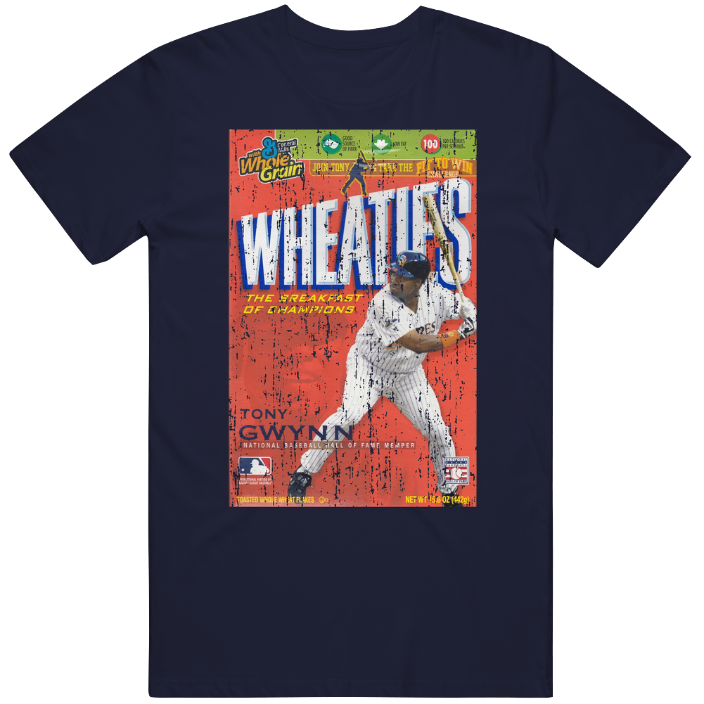 Tony Gwynn Retro Wheaties Box Legendary San Diego Baseball Player Fan Mens Soft Cotton Tee T Shirt Tony Gwynn Retro Wheaties Box Legendary San Diego Baseball Player Fan Mens Soft Cotton Tee T Shirt