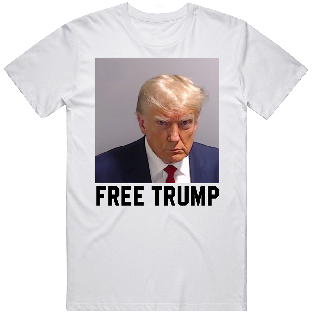 Free Trump Mugshot Mens Soft Cotton Tee T Shirt Free Trump Mugshot Mens Soft Cotton Tee T Shirt