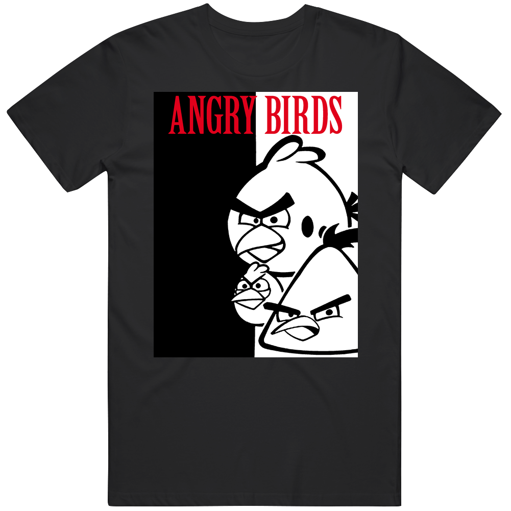 Scarface Poster Angry Birds Video Game Mens Soft Cotton Tee T Shirt