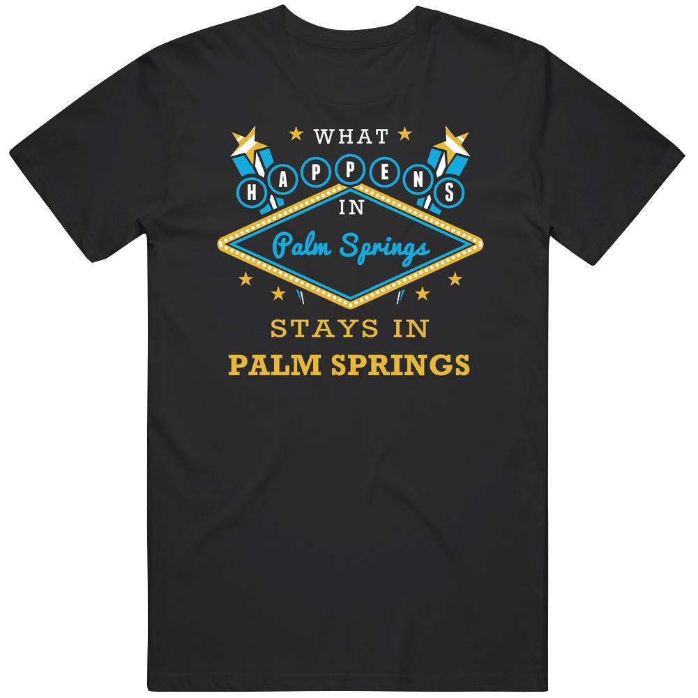 What Happens In Palm Springs Stays In Palm Springs Vegas Parody Mens Soft Cotton Tee T Shirt What Happens In Palm Springs Stays In Palm Springs Vegas Parody Mens Soft Cotton Tee T Shirt