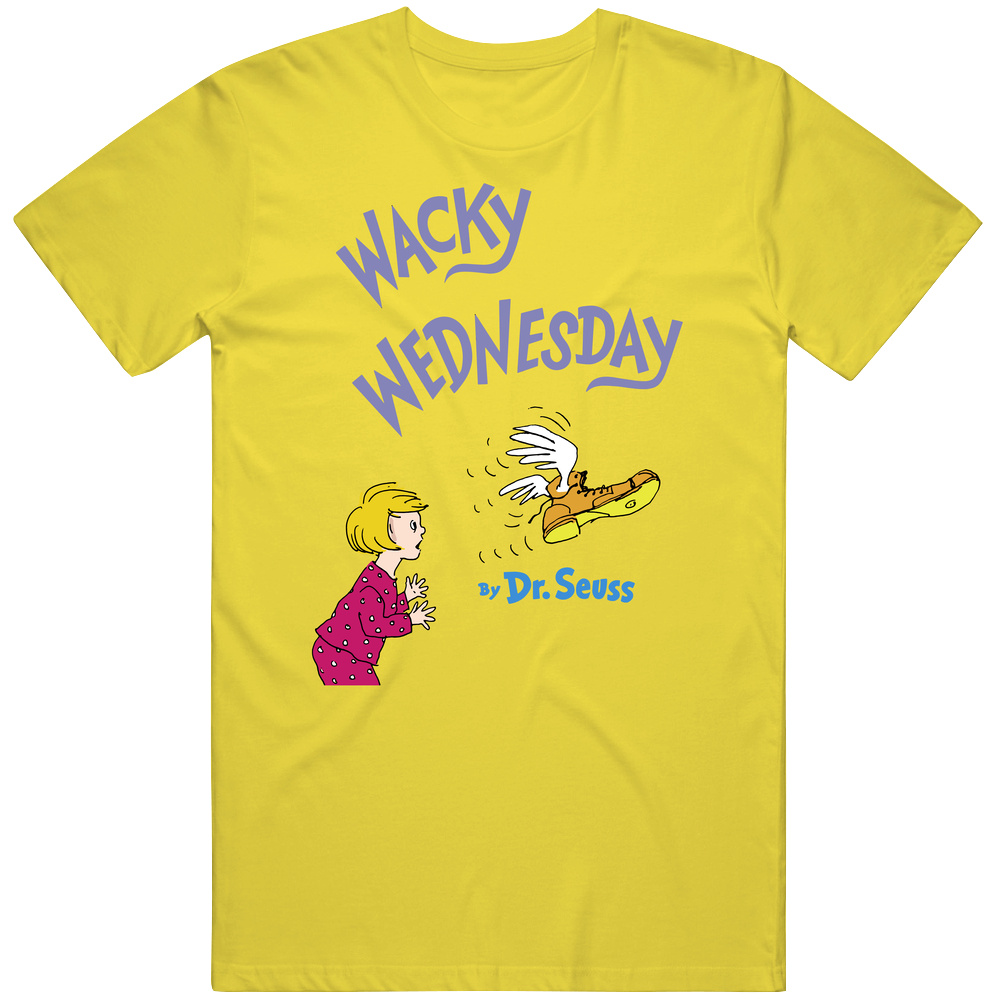 Wacky Wednesday Dr Seuss Pig In Vintage Retro Daisy Yellow Mens Soft Cotton Tee T Shirt