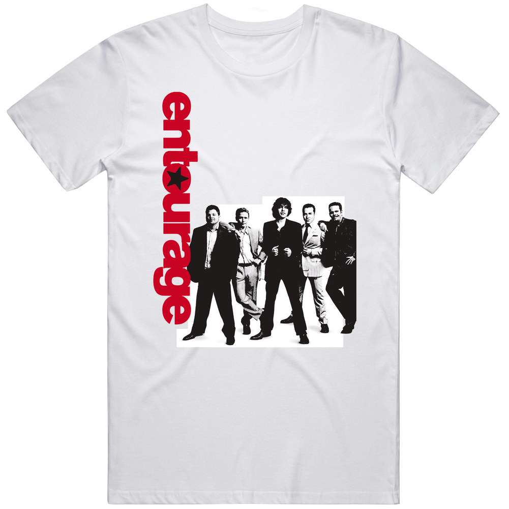 Entourage Cast Group Shot Hbo Tv Series Mens Soft Cotton Tee T Shirt