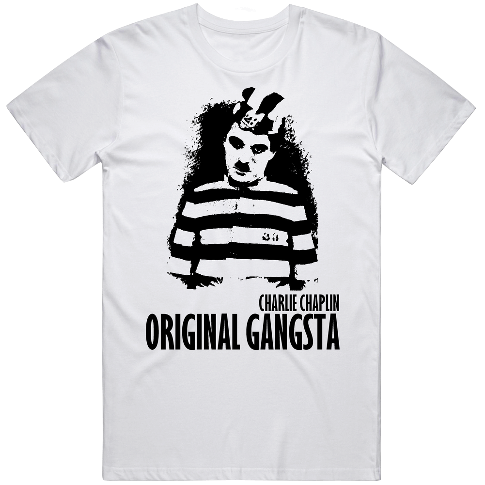 Original Gangsta Funny Charlie Chaplin Actor Mens Soft Cotton Tee T Shirt Original Gangsta Funny Charlie Chaplin Actor Mens Soft Cotton Tee T Shirt