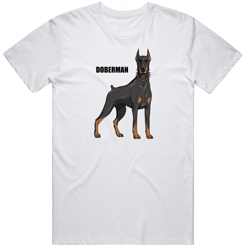 Doberman Pinscher American Doberman Pet Logo Dog Doberman Colored Pets For As Or Mens Soft Cotton Tee T Shirt