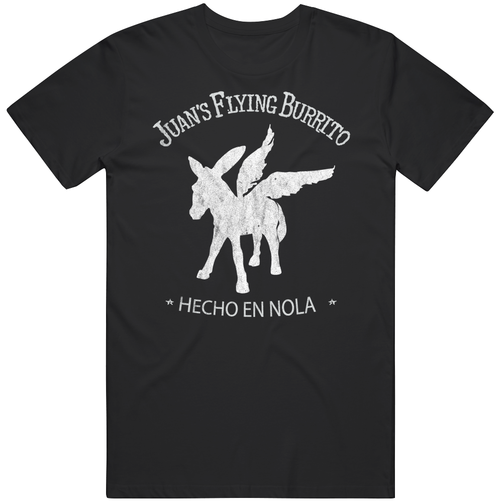 Juan's Flying Burrito New Orleans Restaurant Logo Mens Soft Cotton Tee T Shirt