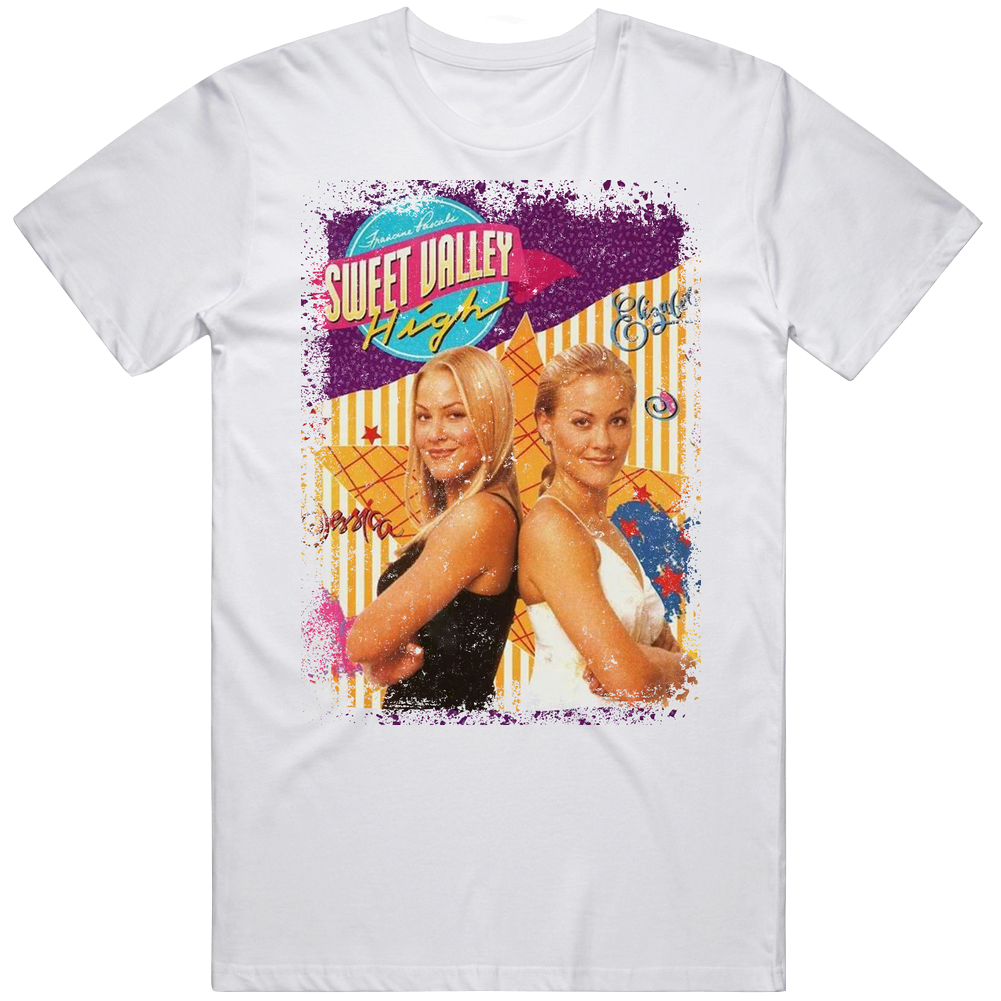 Sweet Valley High Retro Teen Sitcom Worn Poster Look Tv Show Mens Soft Cotton Tee T Shirt