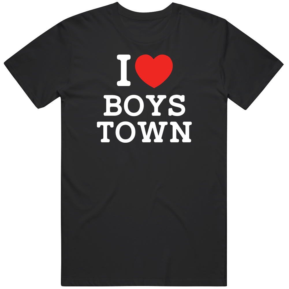 I Love Boys Town Mens Soft Cotton Tee T Shirt
