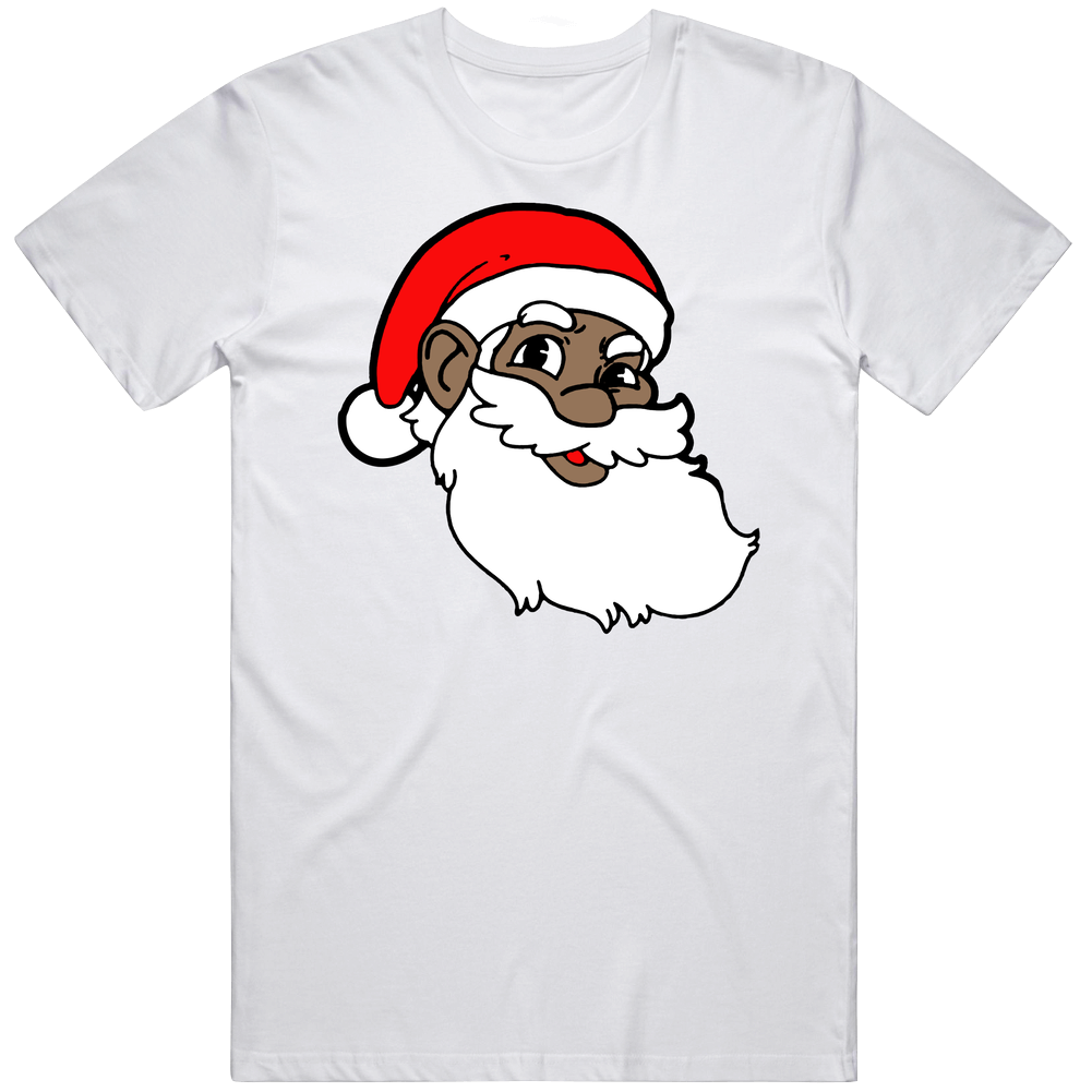 African American Santa Claus Cute Christmas Mens Soft Cotton Tee T Shirt