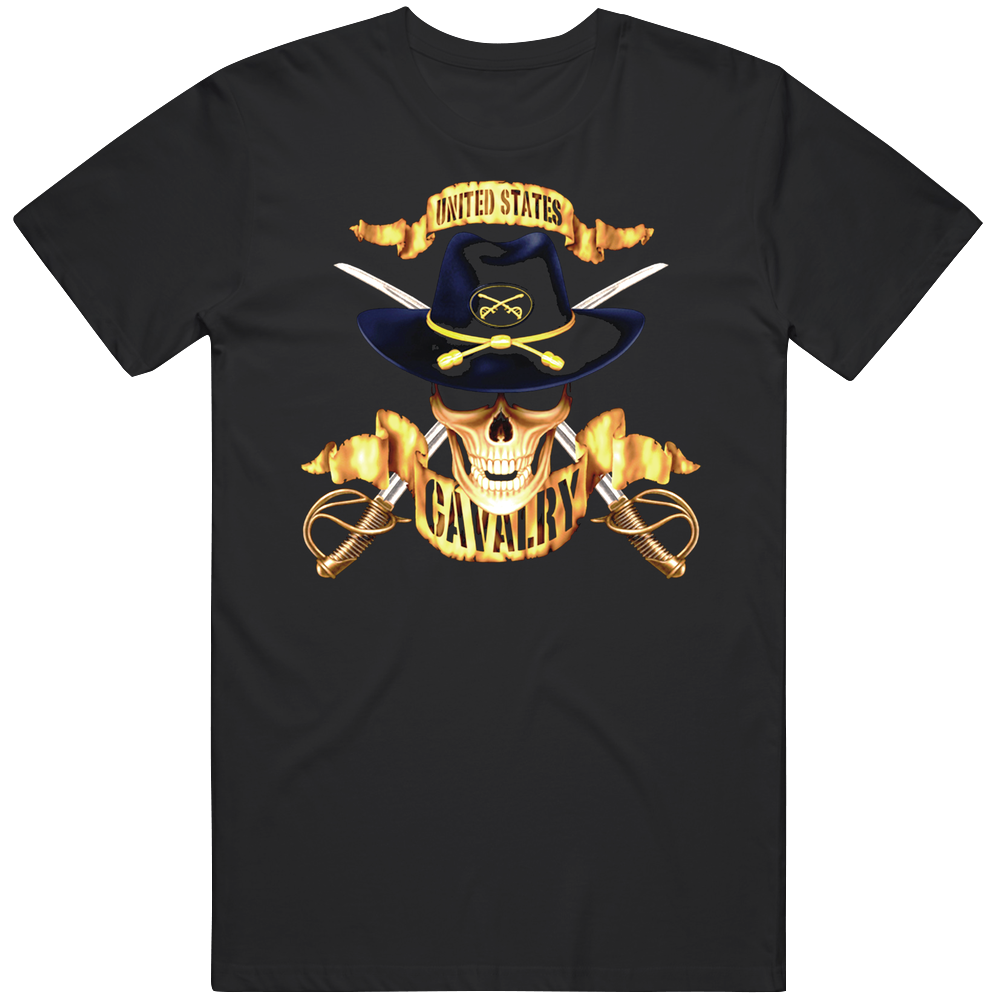 United States Cavalry Skull Western Mens Soft Cotton Tee T Shirt United States Cavalry Skull Western Mens Soft Cotton Tee T Shirt