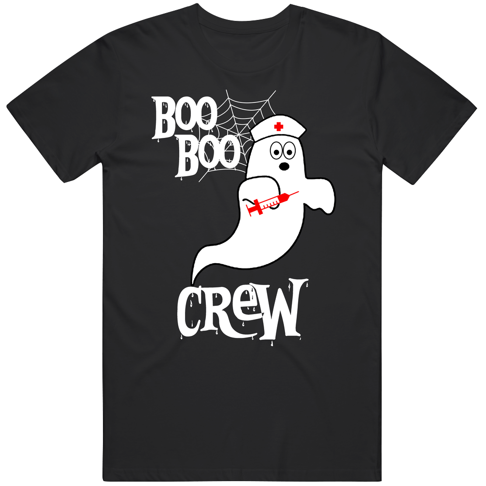 Boo Boo Crew Funny Ghost Nurse Healer Halloween Mens Soft Cotton Tee T Shirt