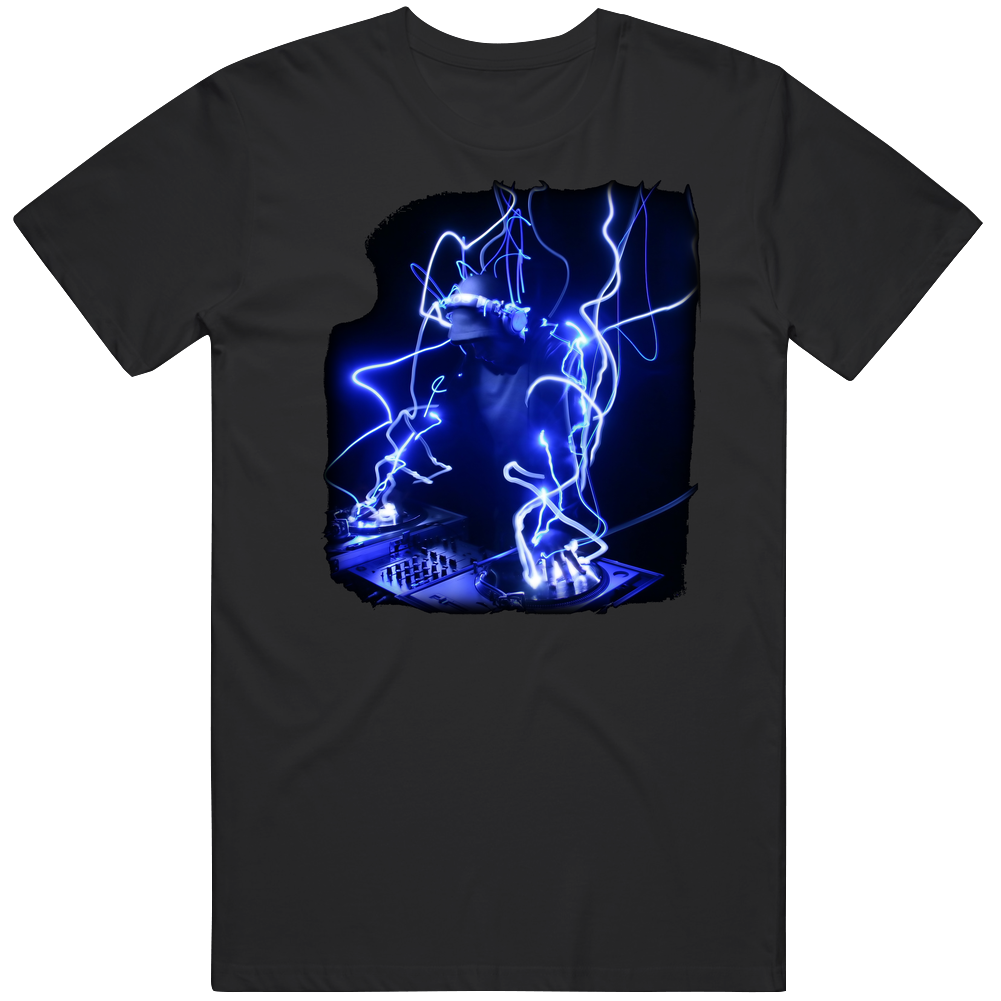 Dj Funky Blue Glow Mens Soft Cotton Tee T Shirt Dj Funky Blue Glow Mens Soft Cotton Tee T Shirt
