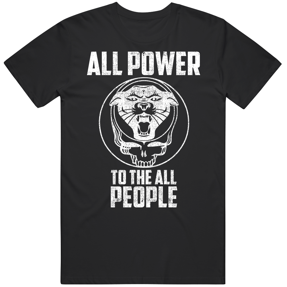 Black Panther Party All Power To All The People Grateful Dead Parody  Fan Mens Soft Cotton Tee T Shirt