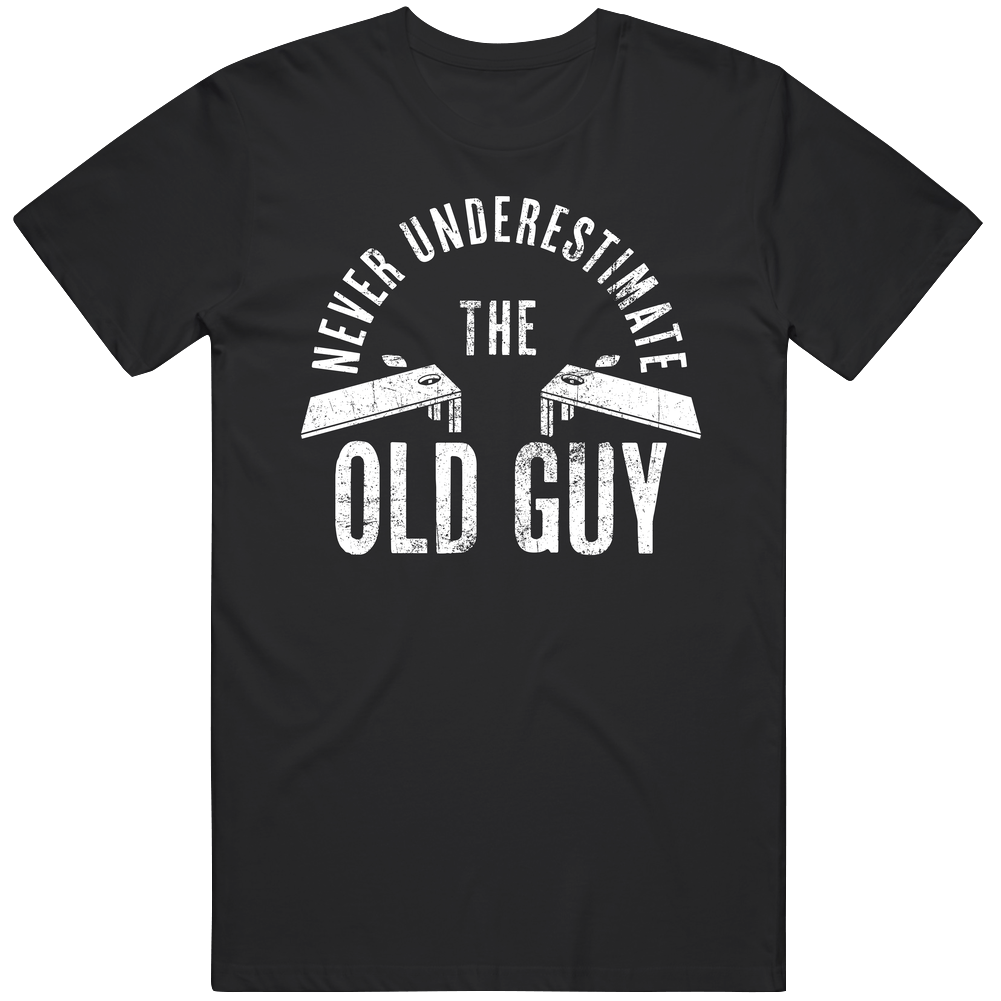 Never Underestimate The Old Guy Cornhole Mens Soft Cotton Tee T Shirt Never Underestimate The Old Guy Cornhole Mens Soft Cotton Tee T Shirt