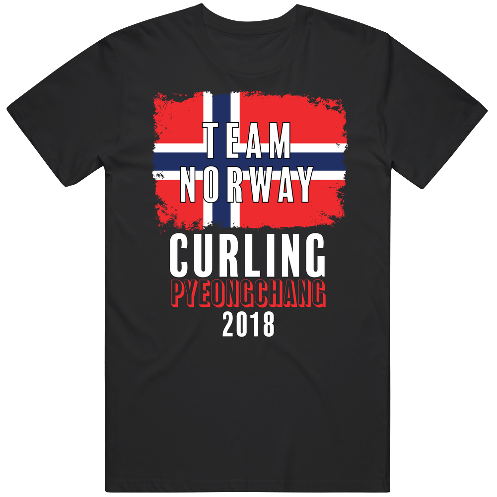 Team Flag Norway Curling Pyeongchang 2018 Olympic Mens Soft Cotton Tee T Shirt Team Flag Norway Curling Pyeongchang 2018 Olympic Mens Soft Cotton Tee T Shirt