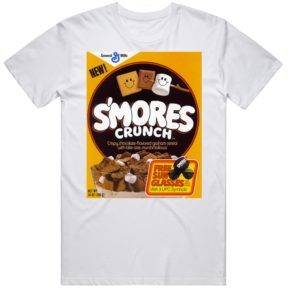 S'mores Crunch Box Greatest Cereal Of All Time Breakfast Fan Foodie Mens Soft Cotton Tee T Shirt S'mores Crunch Box Greatest Cereal Of All Time Breakfast Fan Foodie Mens Soft Cotton Tee T Shirt