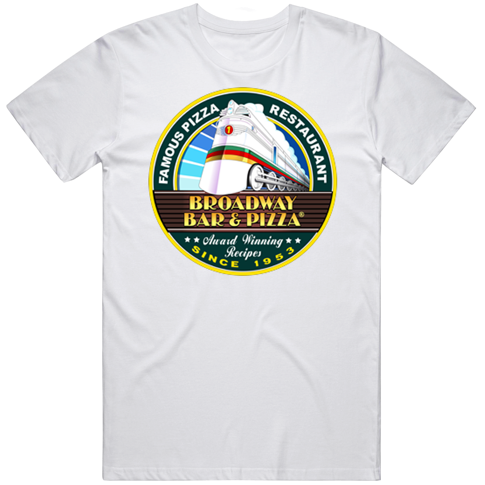 Broadway Pizza Restaurant Foodie Tour Brand Logo Fan Mens Soft Cotton Tee T Shirt