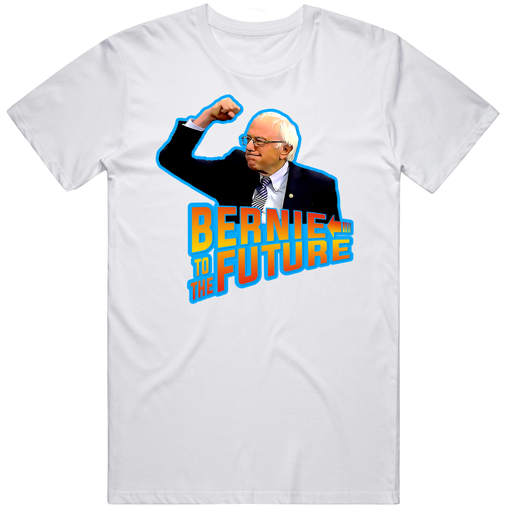 Bernie Sanders To The Future Funny Parody Mens Soft Cotton Tee T Shirt