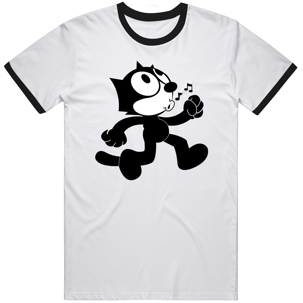 Felix The Cat Ringer Mens Soft Cotton Tee T Shirt Felix The Cat Ringer Mens Soft Cotton Tee T Shirt