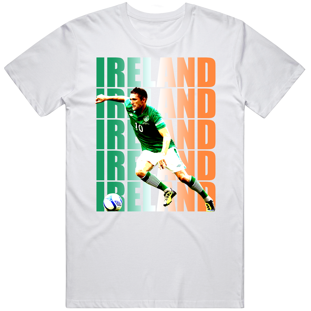 Robbie Keane Team Ireland Colors Euro European Cup Soccer Football Mens Soft Cotton Tee T Shirt Robbie Keane Team Ireland Colors Euro European Cup Soccer Football Mens Soft Cotton Tee T Shirt
