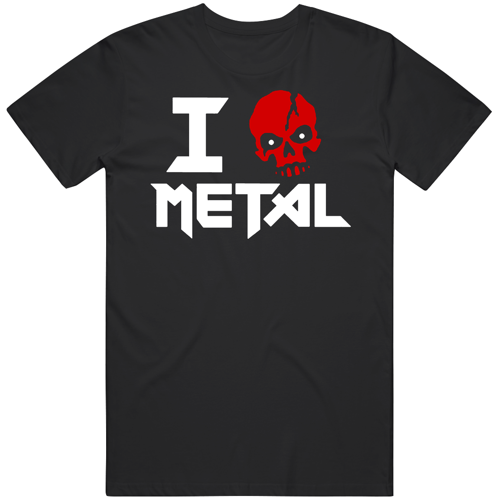 I Love Metal Music Rock Headbanger Mens Soft Cotton Tee T Shirt