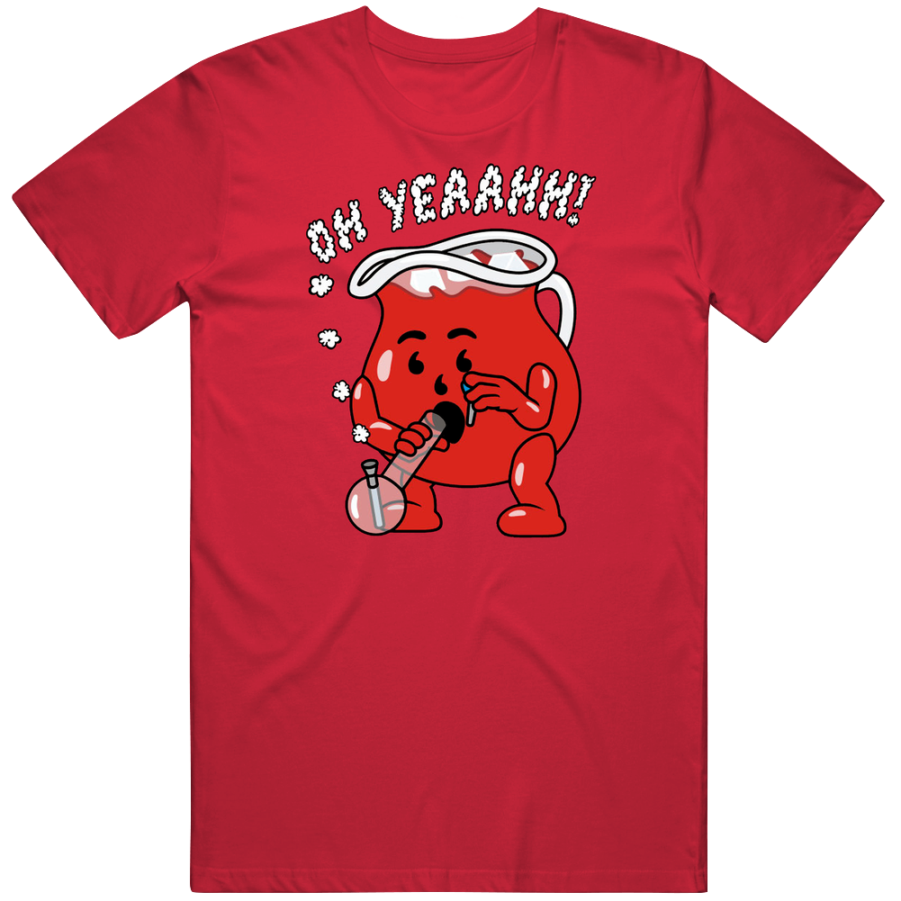 Kool Aid Man Hitting Bong Funny Stoner Weed Pot Kush Enthusiast Mens Soft Cotton Tee T Shirt