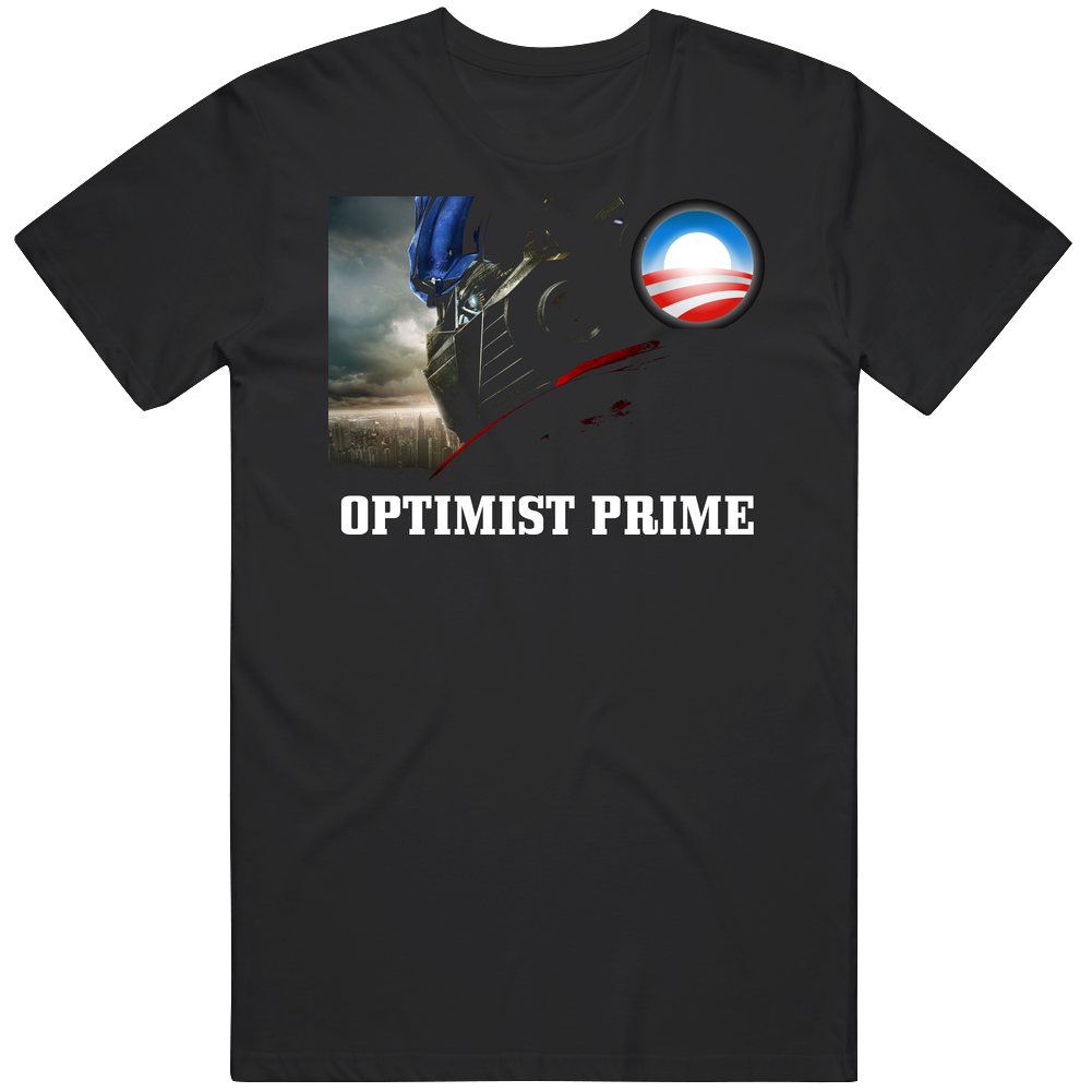 Daily Show Obama Optimist Prime Funny Mens Soft Cotton Tee T Shirt Daily Show Obama Optimist Prime Funny Mens Soft Cotton Tee T Shirt