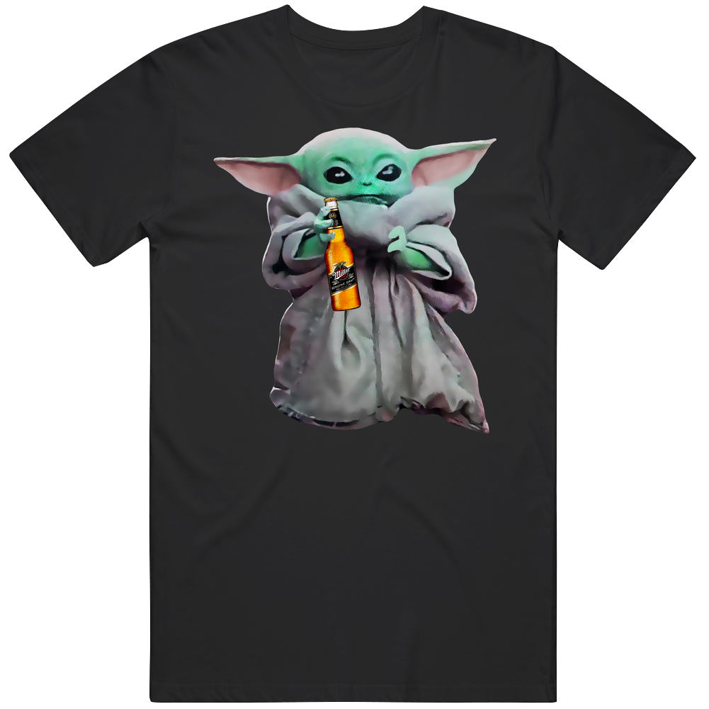 Baby Yoda The Child Mandalorian Miller Beer Alcohol Drink Mens Soft Cotton Tee T Shirt Baby Yoda The Child Mandalorian Miller Beer Alcohol Drink Mens Soft Cotton Tee T Shirt