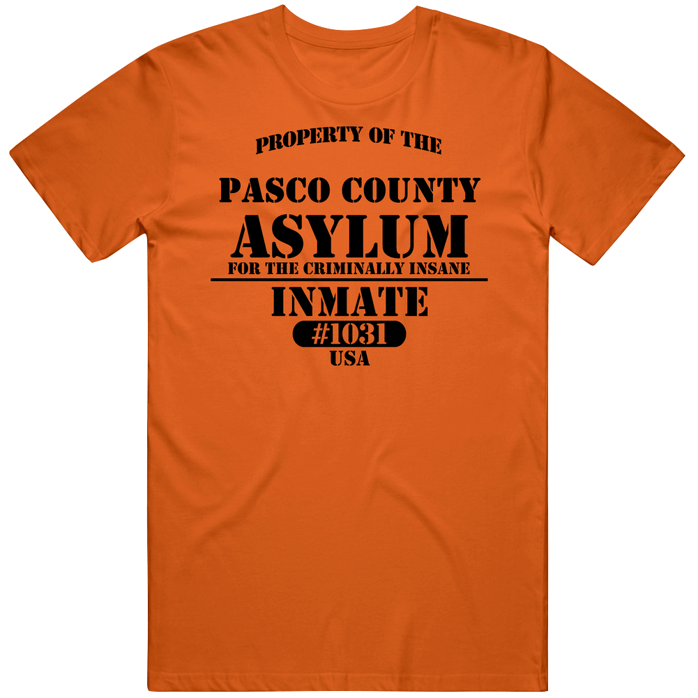 Pasco County Insane Asylum Inmate Halloween Costume Mens Soft Cotton Tee T Shirt Pasco County Insane Asylum Inmate Halloween Costume Mens Soft Cotton Tee T Shirt