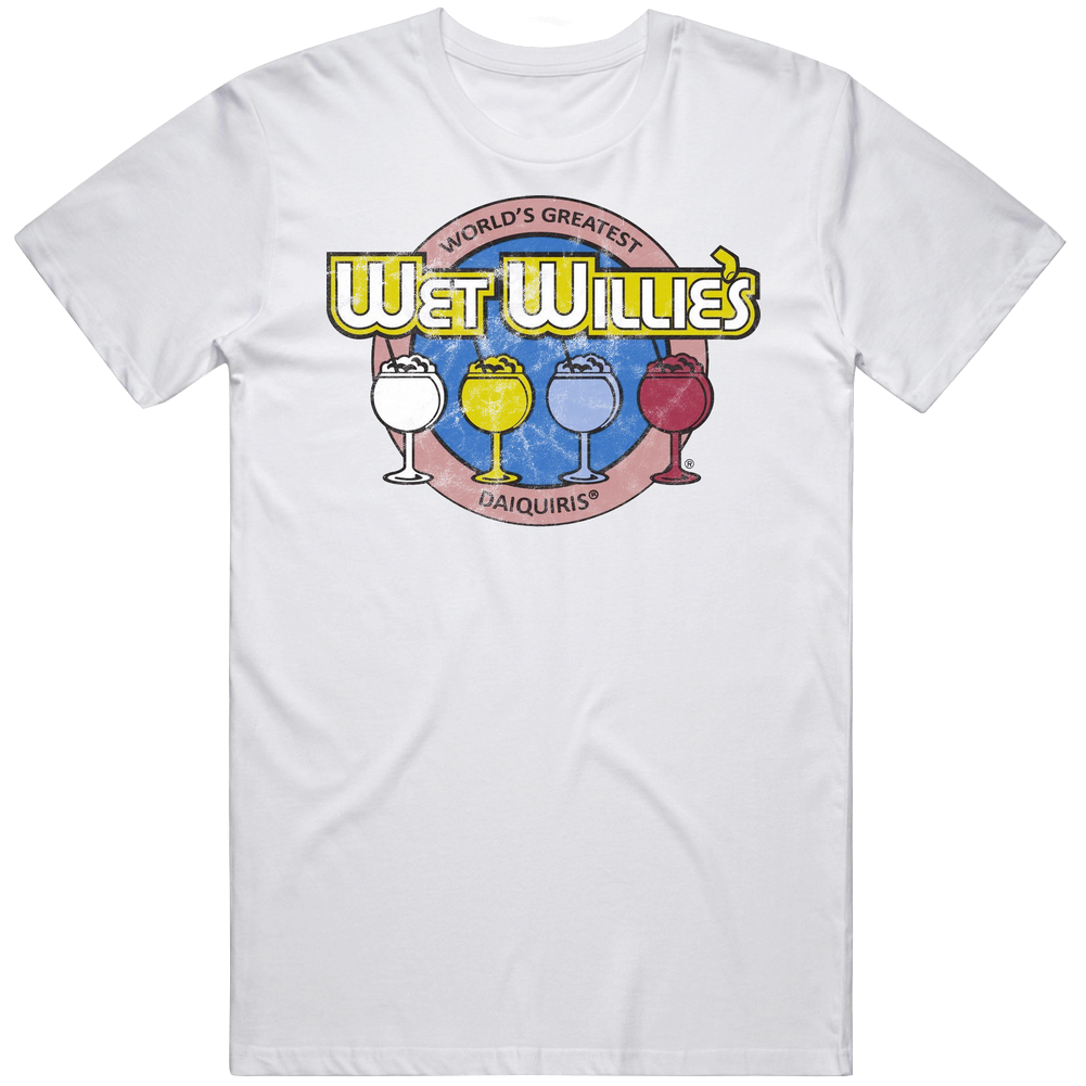 Wet Willie's Savannah Georgia Restaurant Worn Look Mens Soft Cotton Tee T Shirt