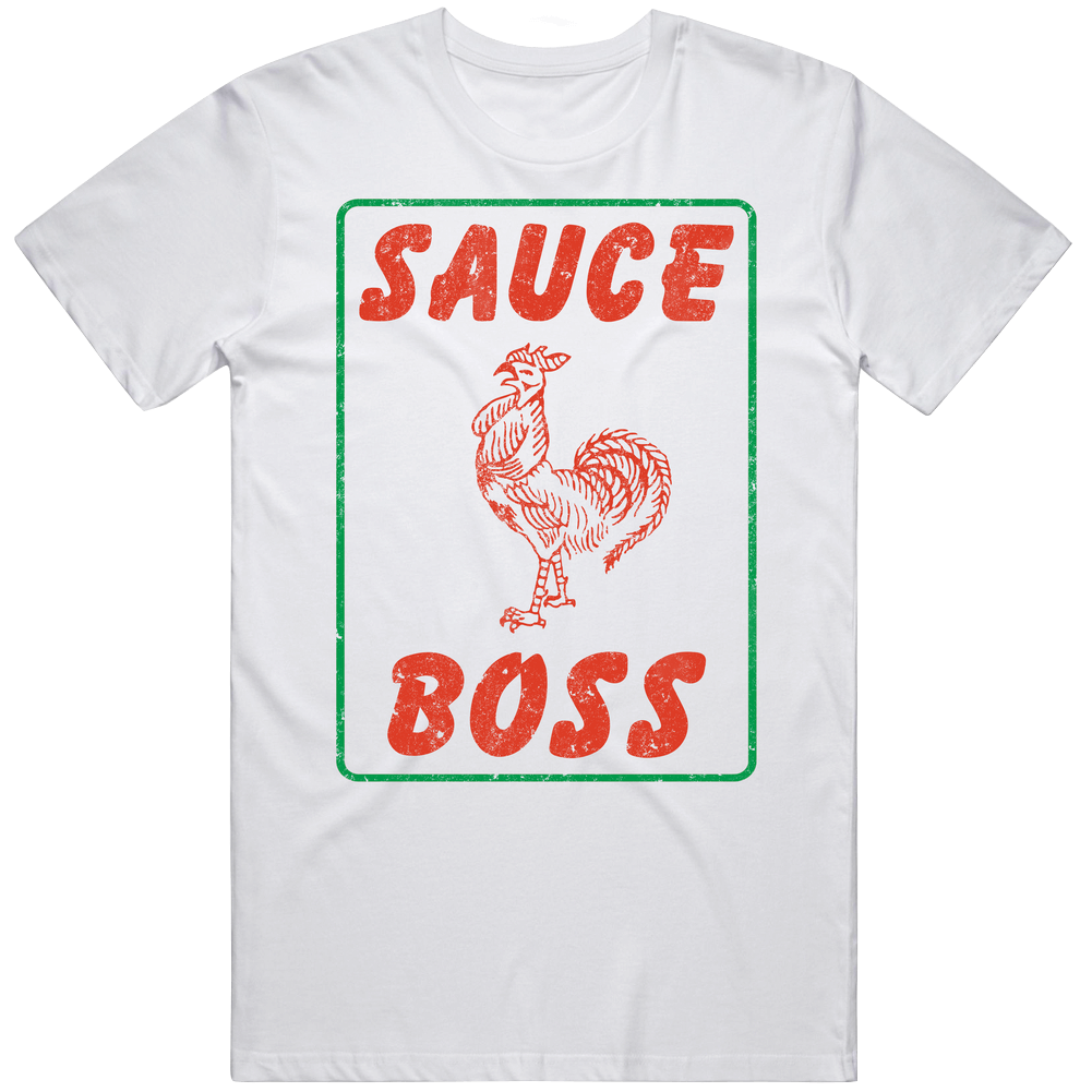 Sriracha Sauce Boss Funny Hot Sauce Chef Fan Mens Soft Cotton Tee T Shirt